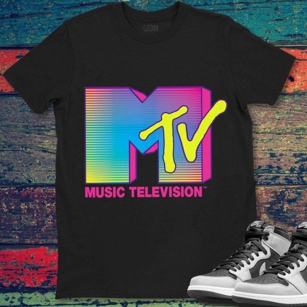Mtv Logo Music Television Tie Dye Style Neon Unisex Graphics T-Shirt